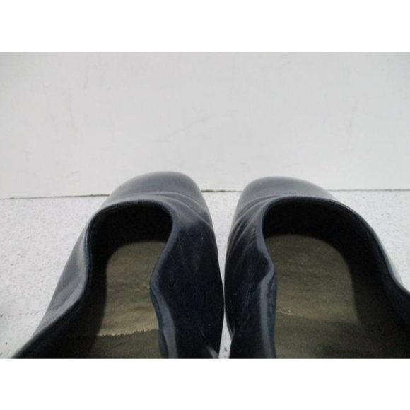 *Nordstrom Navy Blue Vintage Midnight Leather Upper Square Toe Low Pumps - Picture 8 of 9
